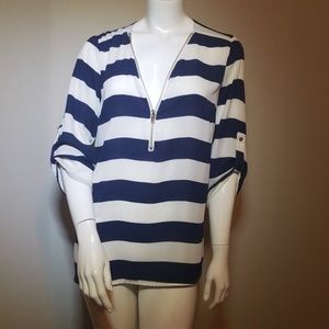 Rue21 Navy &White Blouse
